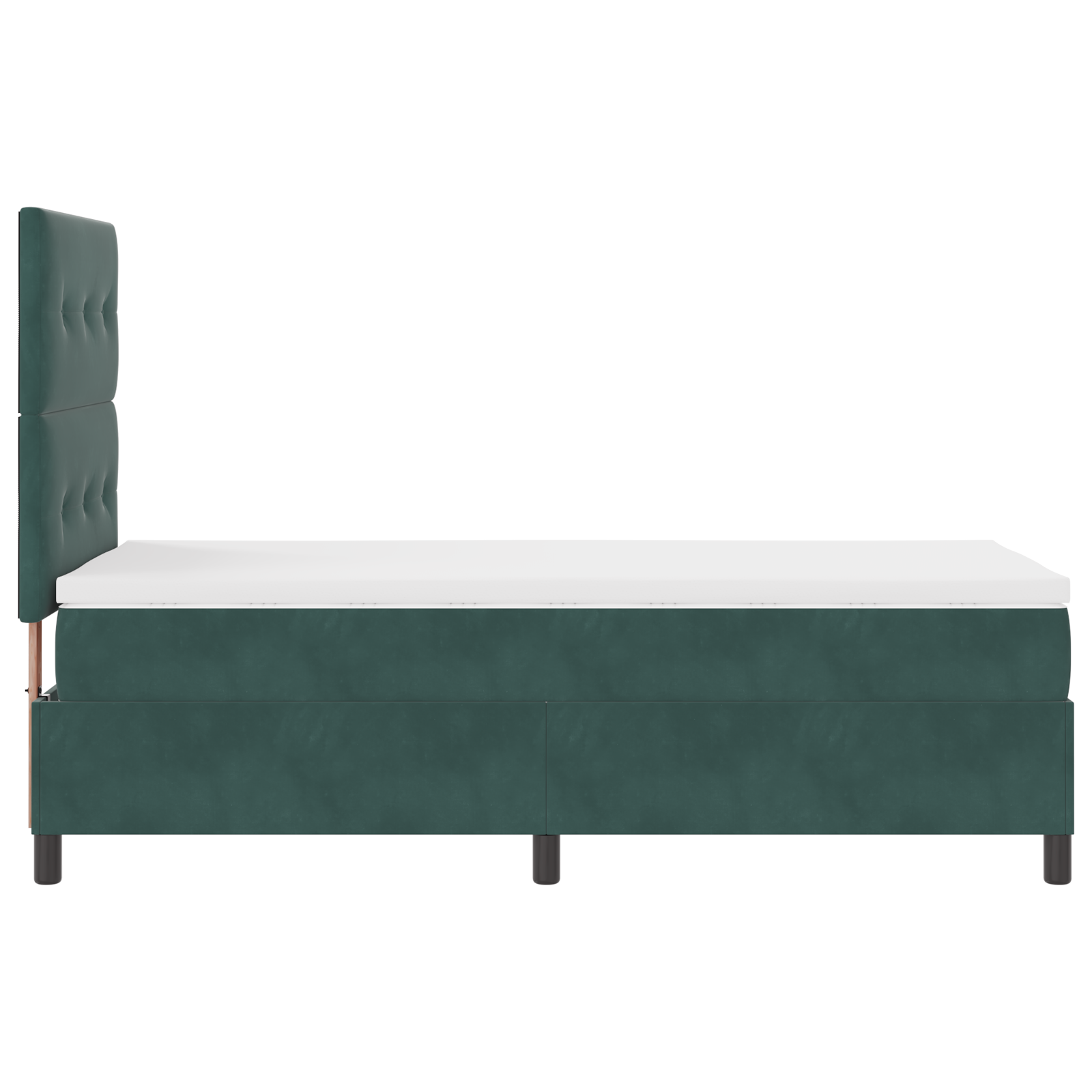 Letto Box Spring con Materasso Verde Scuro 90x200 cm Velluto