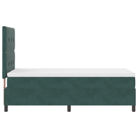 Letto Box Spring con Materasso Verde Scuro 90x200 cm Velluto
