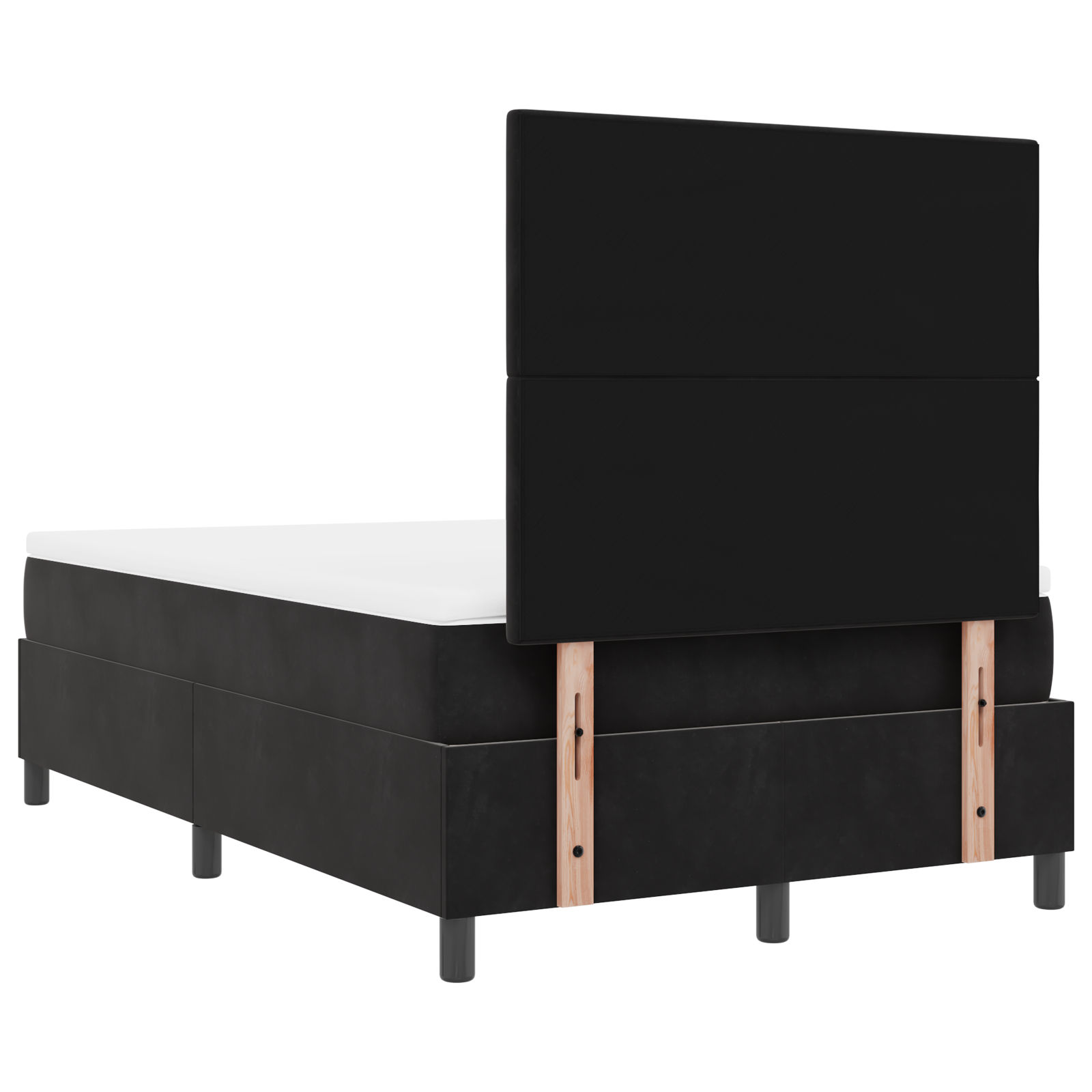 Letto Box Spring con Materasso Nero 120x200 cm Velluto