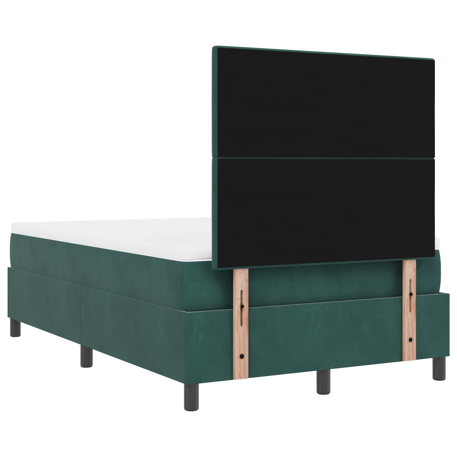 Letto Box Spring con Materasso Verde Scuro 120x200 cm Velluto