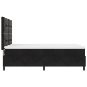 Letto Box Spring  con Materasso - Nero, 140x190 cm, Velluto