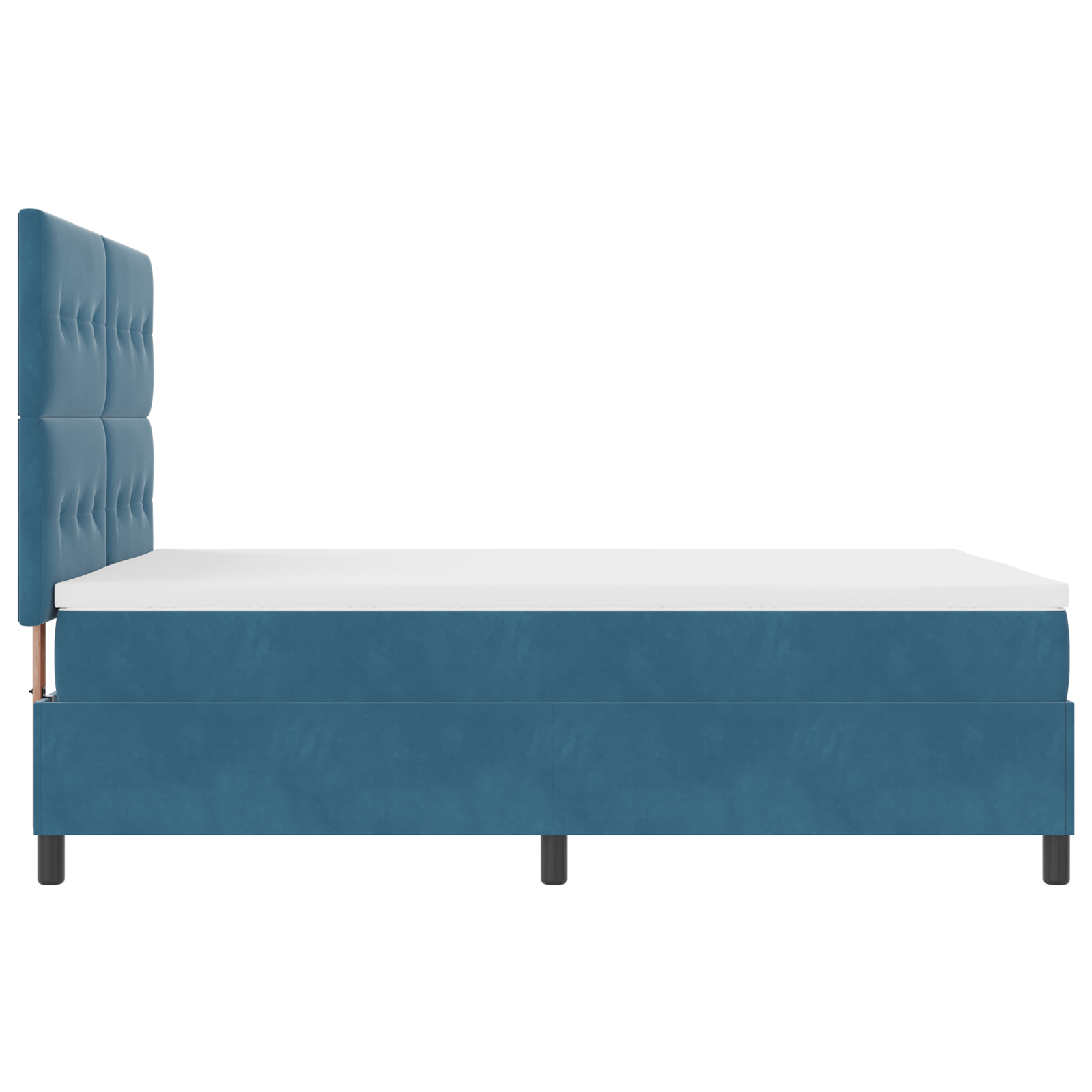 Letto Box Spring con Materasso Blu Scuro 160x200 cm in Velluto