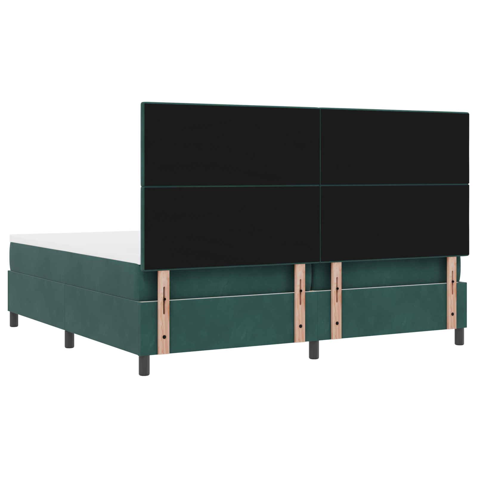 Letto Box Spring con Materasso Verde Scuro 200x200 cm Velluto