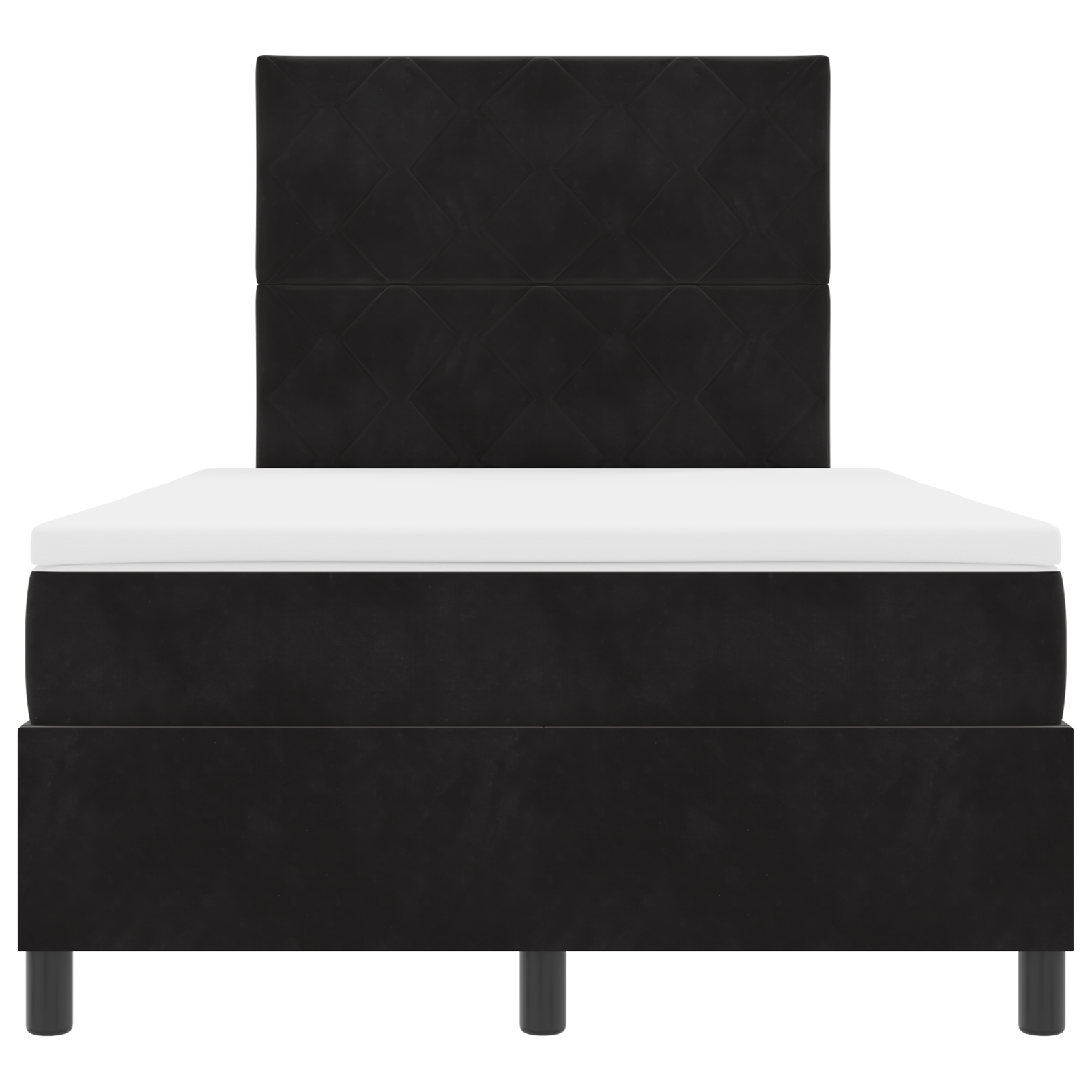 Letto a Rete con Materasso Nero Piccolo Matrimoniale Velluto