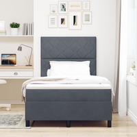Materasso Box Spring con Materasso Grigio Scuro 120x200 cm Velluto