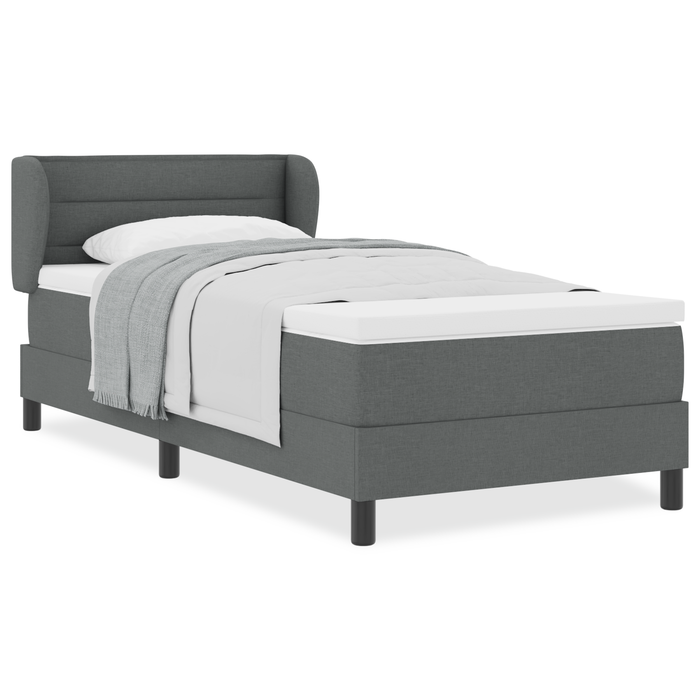 Letto Boxspring con Materasso Grigio Scuro 100x200 cm Tessuto