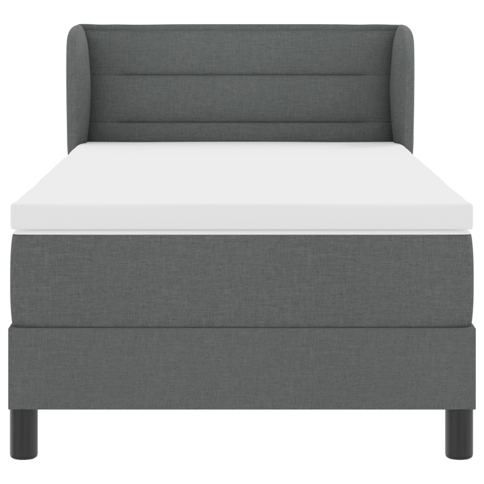 Letto Boxspring con Materasso Grigio Scuro 100x200 cm Tessuto