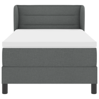 Letto Boxspring con Materasso Grigio Scuro 100x200 cm Tessuto