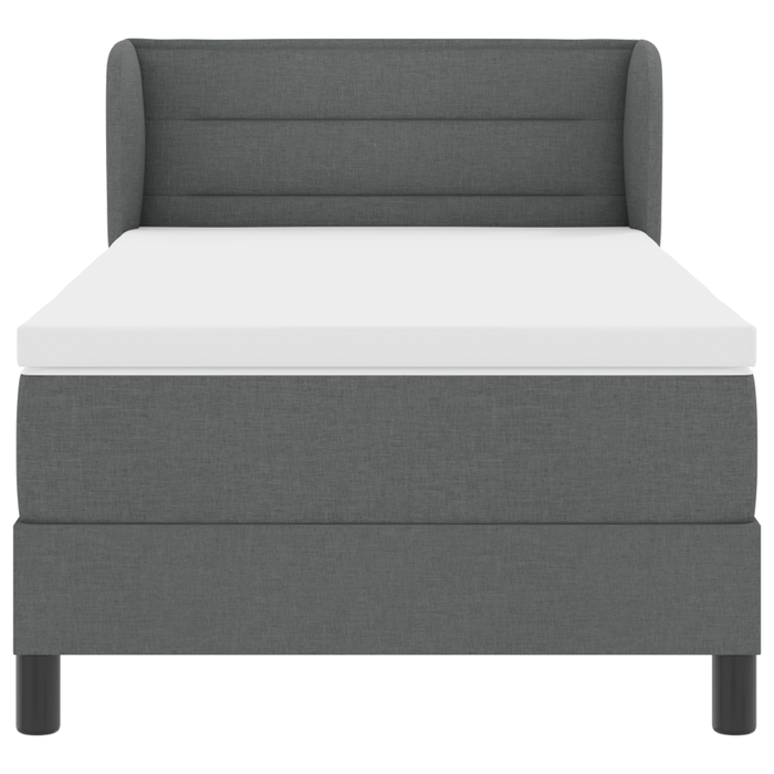 Letto Boxspring con Materasso Grigio Scuro 100x200 cm Tessuto