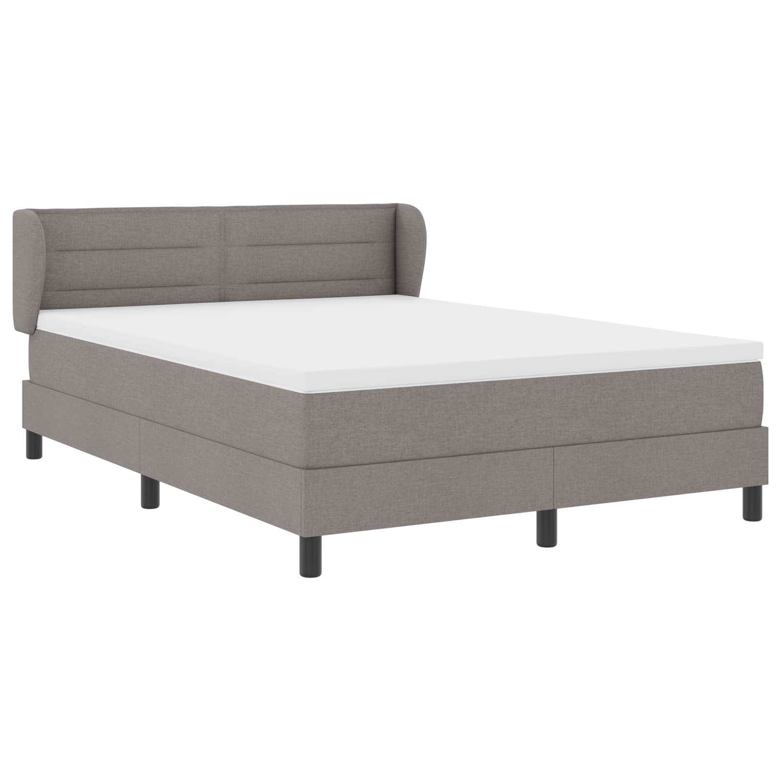 Letto Box Spring con Materasso Tortora 160x200 cm Tessuto