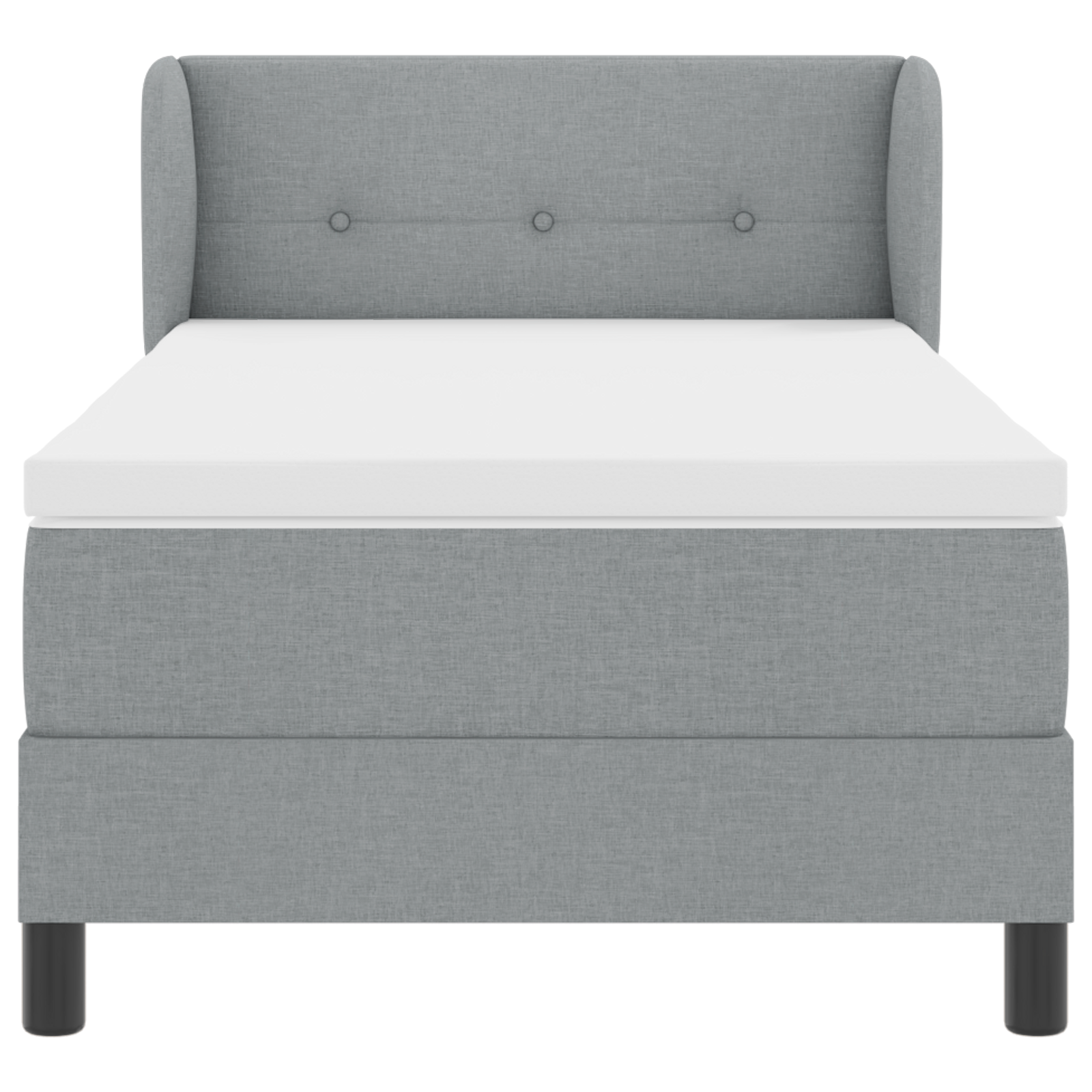 Letto Box Spring con Materasso Grigio Chiaro 90x190 cm Tessuto