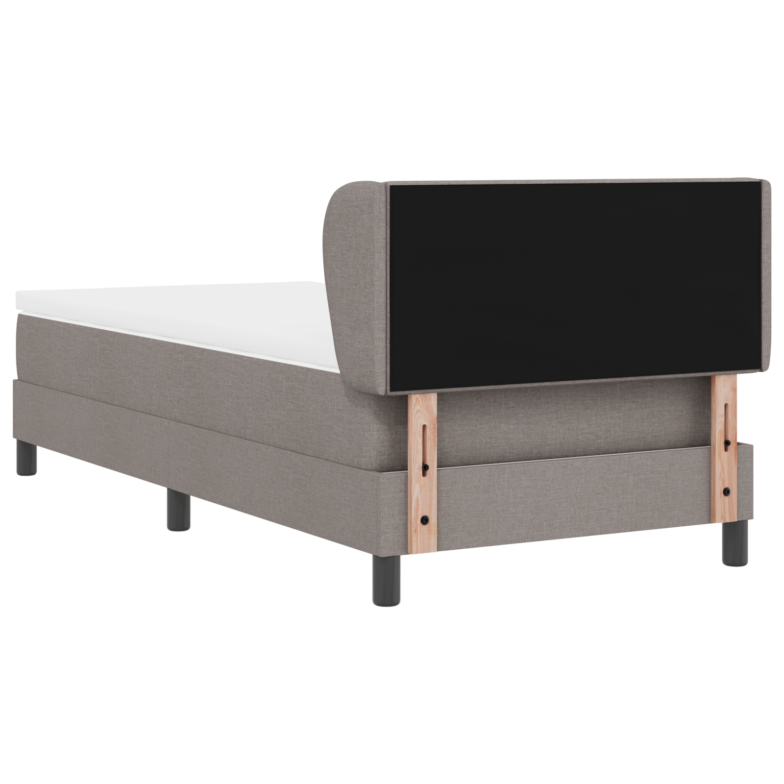 Letto a Rete con Materasso  Tortora 90x190 cm in Tessuto