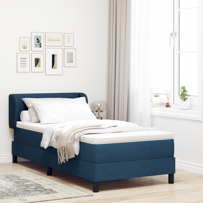 Letto a Box con Materasso Blu 90x190 cm Tessuto