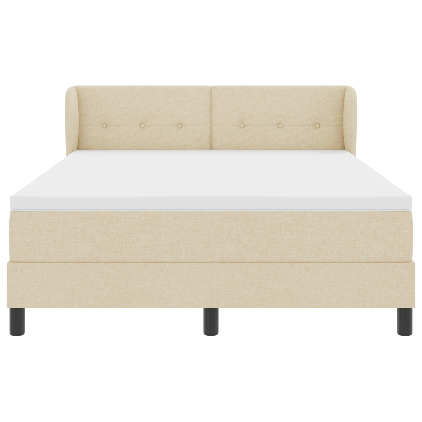 Letto a Box con Materasso Crema 160x200 cm Tessuto