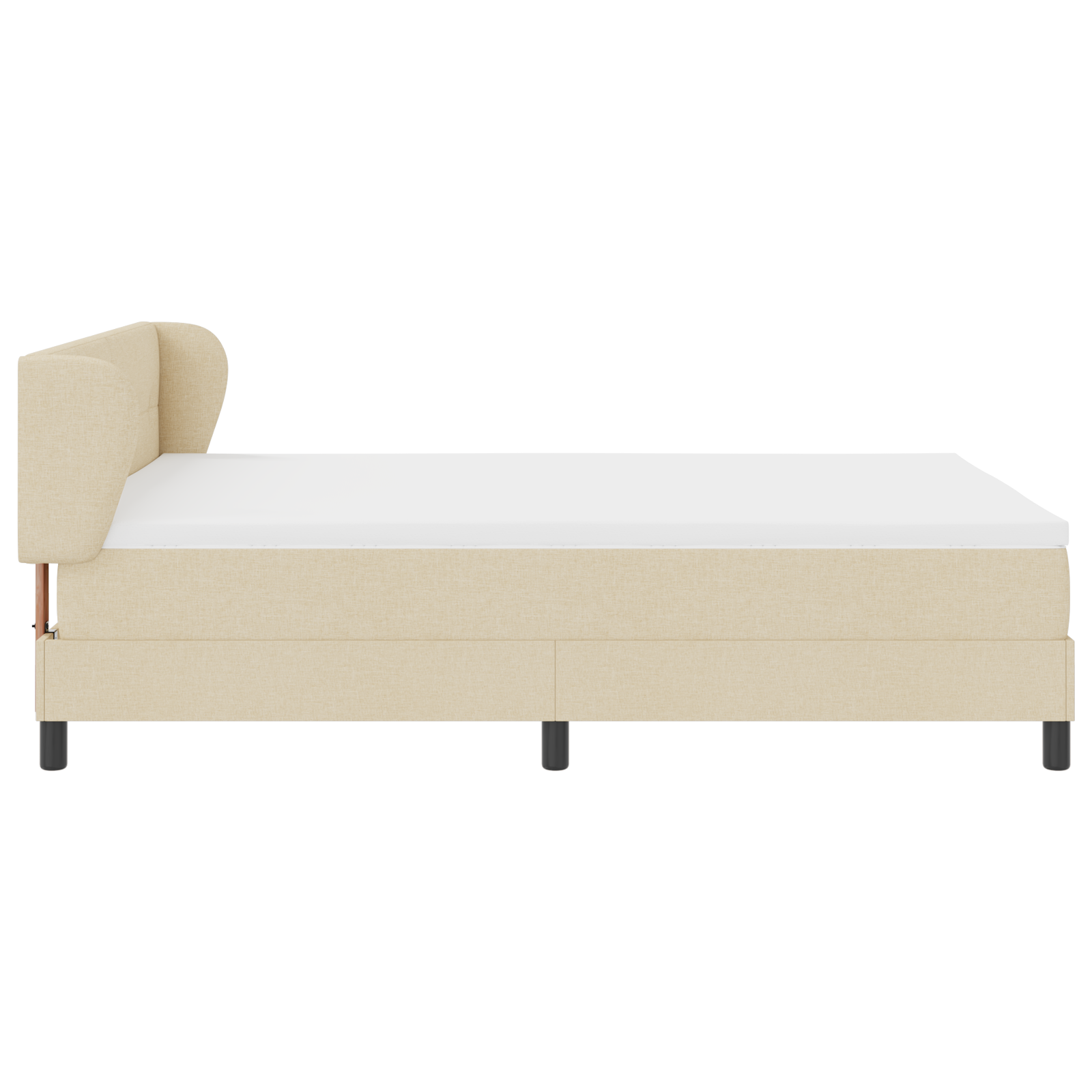 Letto a Box con Materasso Crema 160x200 cm Tessuto