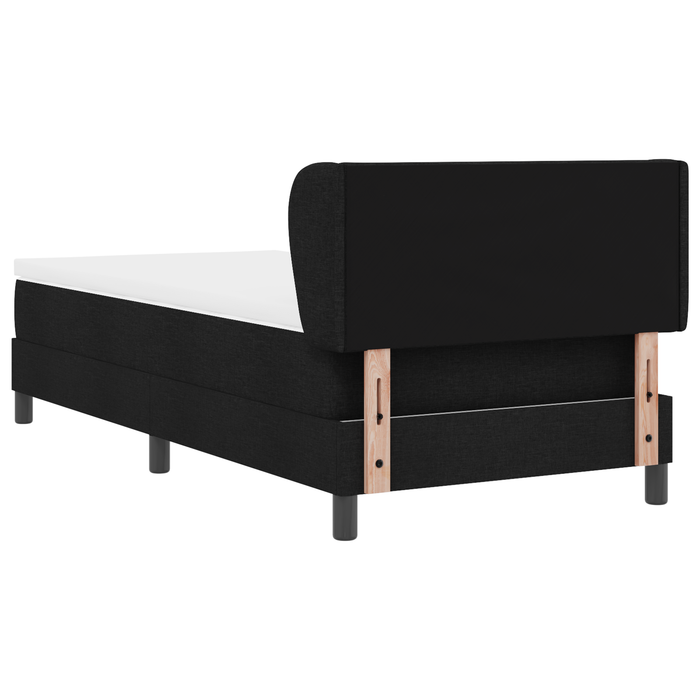 Letto Box Spring con Materasso Nero 90x190 cm Tessuto