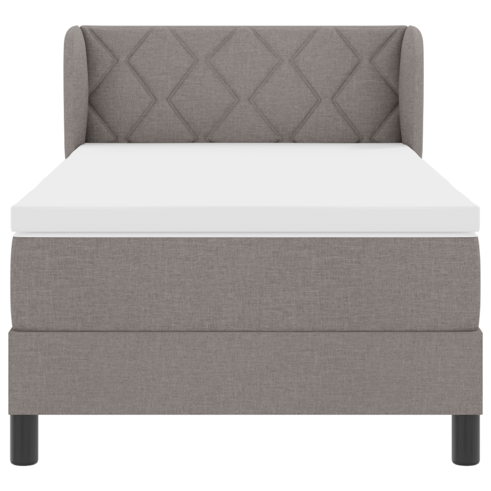 Letto con Rete a Molla e Materasso in Tortora, 90x200 cm Tessuto