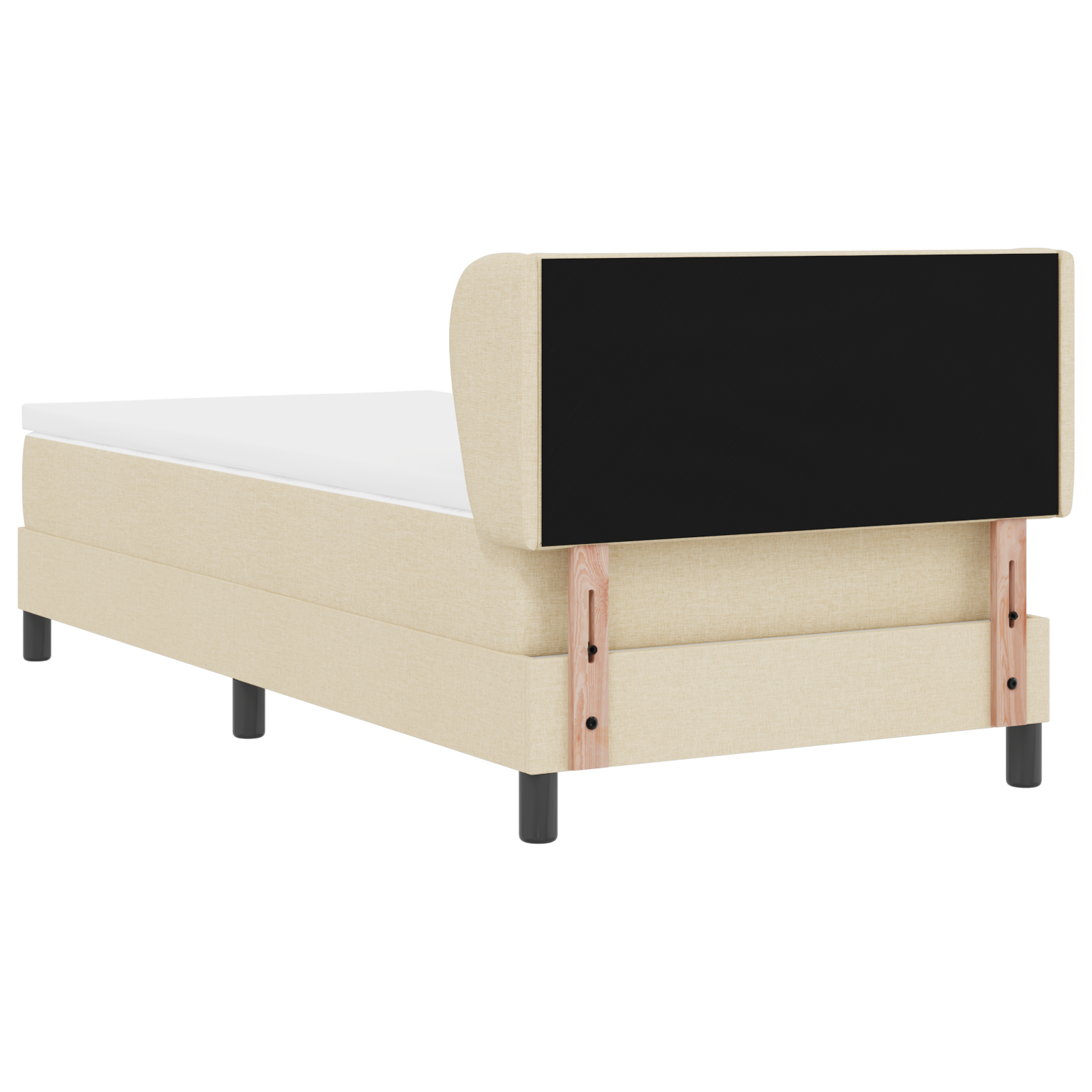 Letto Box Spring con Materasso Crema 100x200 cm Tessuto