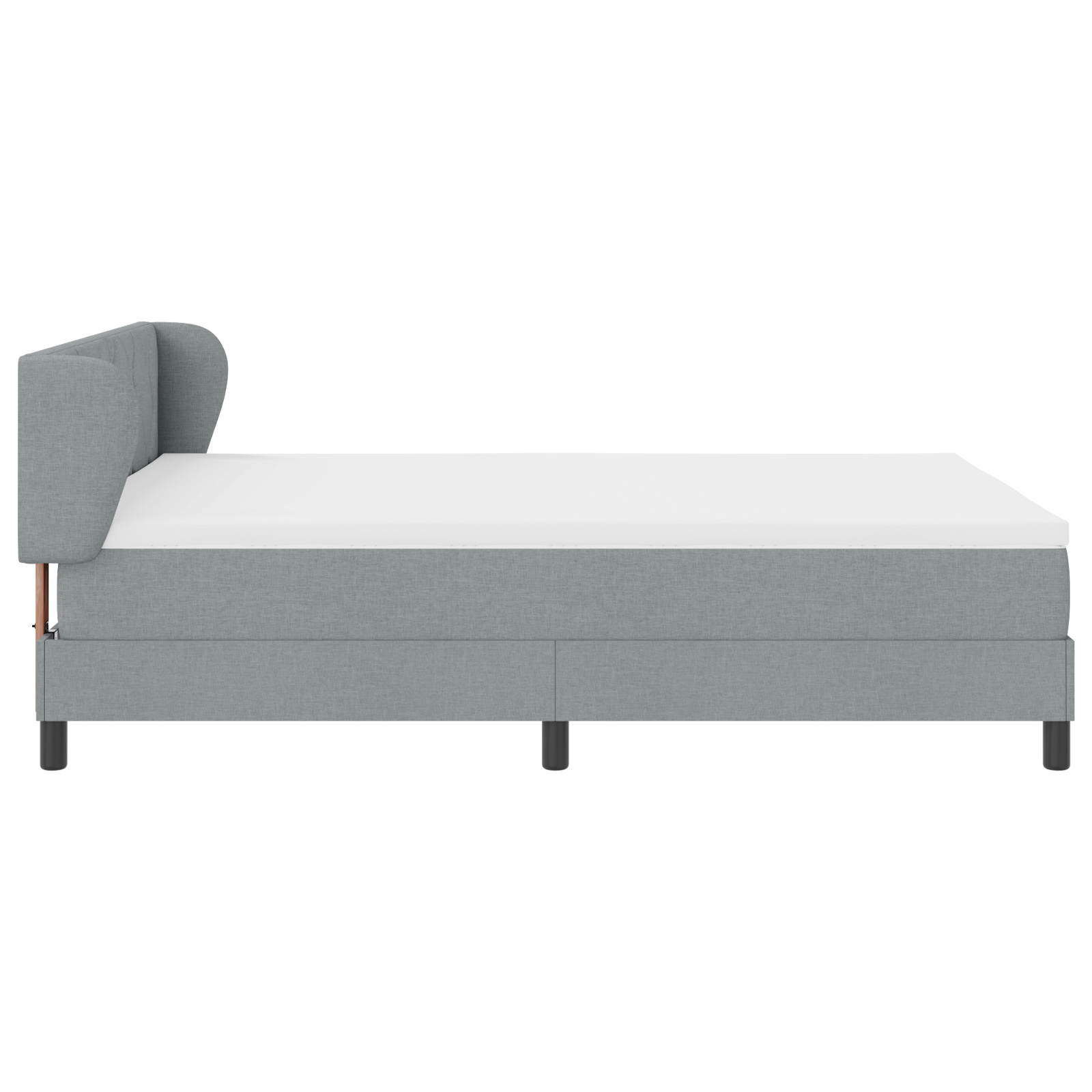 Letto Box Spring con Materasso Grigio Chiaro 160x200 cm Tessuto