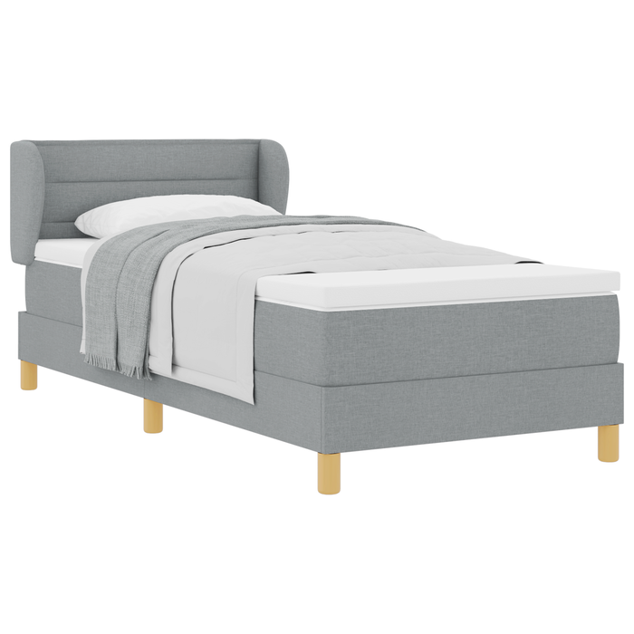 Letto a box con materasso  Grigio chiaro 90x200 cm Tessuto