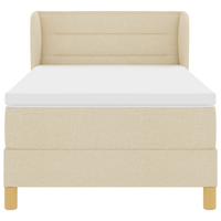 letto Box Spring  con materasso crema 100x200 cm in tessuto