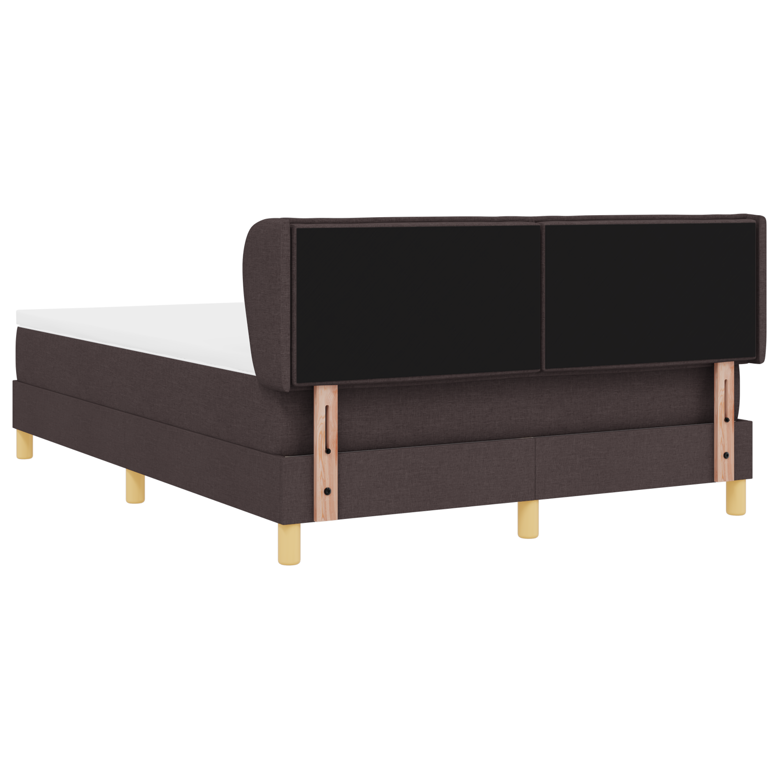 Letto a box spring con materasso Marrone Scuro 140x200 cm Tessuto