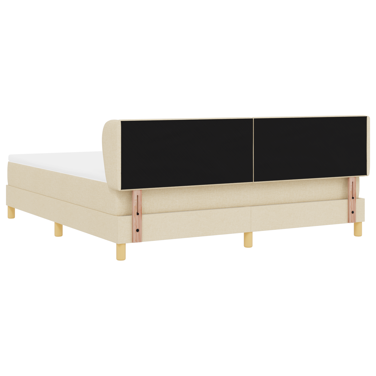 Letto Box Spring  con Materasso in Panna, 180x200 cm, Tessuto