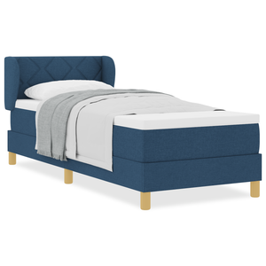 Letto Box Spring con Materasso - Blu - 80x200 cm - Tessuto