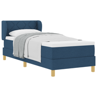 Letto Box Spring con Materasso - Blu - 80x200 cm - Tessuto