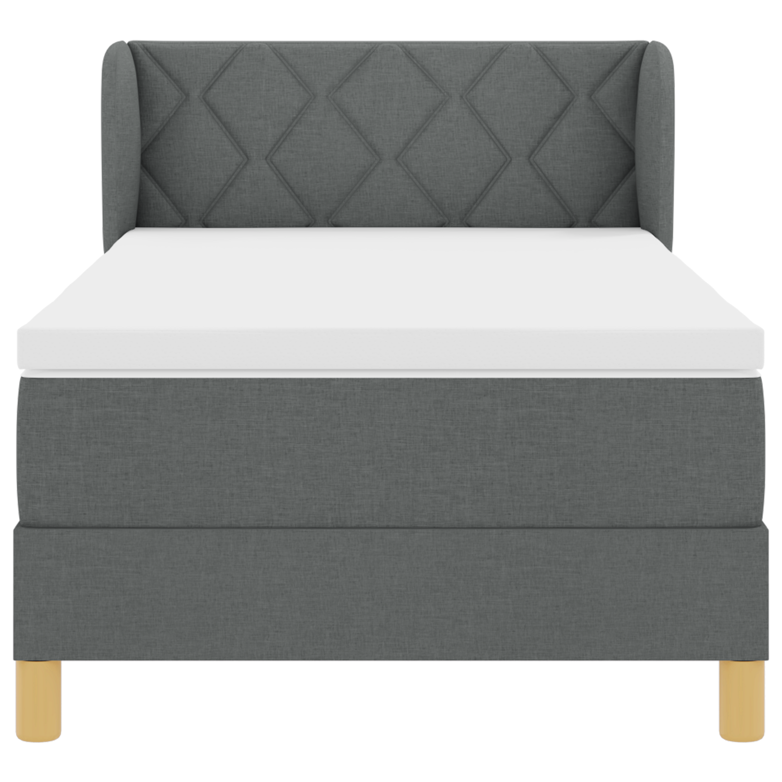 Letto a Molle con Materasso  in Grigio Scuro, 90x200 cm, Tessuto