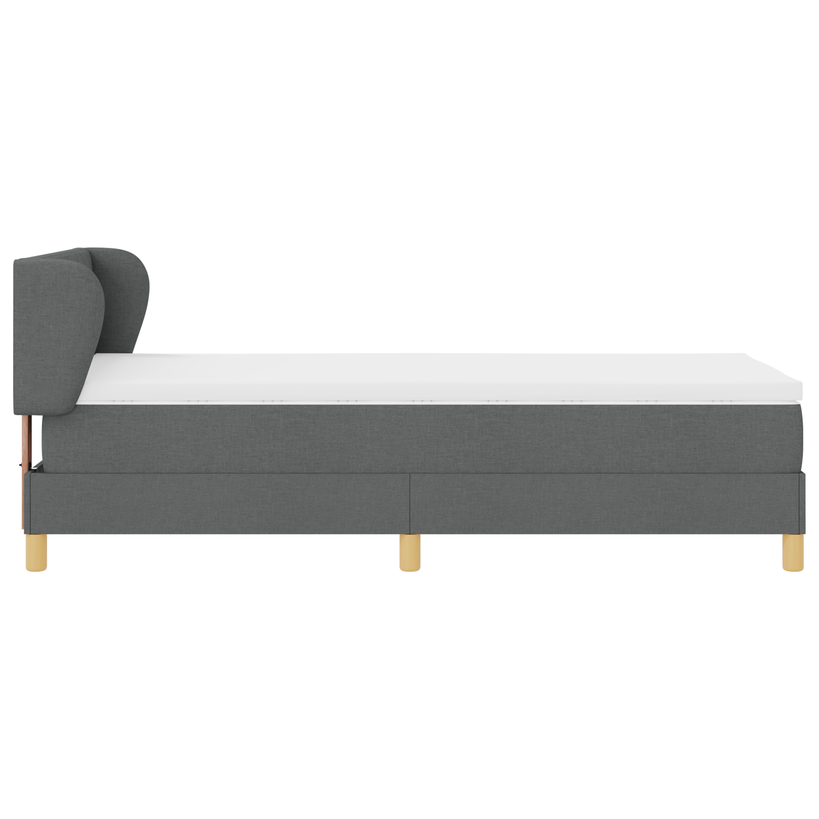 Letto a Molle con Materasso  in Grigio Scuro, 90x200 cm, Tessuto