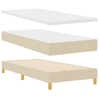 Letto Box Spring con Materasso - Crema 100x200 cm Tessuto