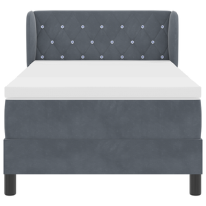 Letto a molle con Materasso in Grigio Scuro, 100x200 cm, Velluto