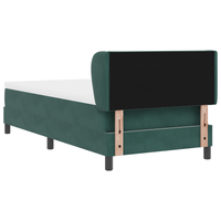 Letto a Box con Materasso Verde Scuro 90x190 cm Velluto