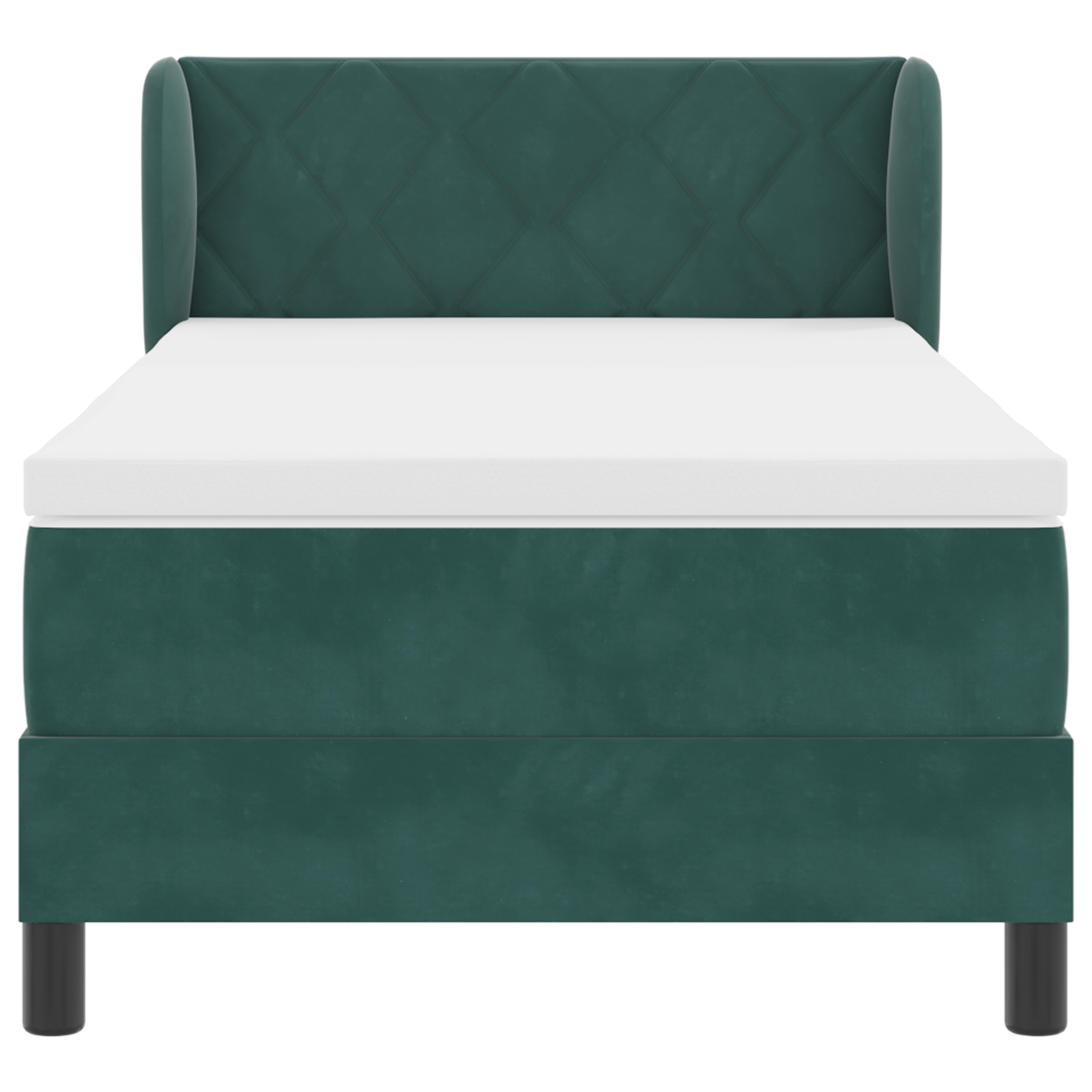 Box Spring con Materasso Verde Scuro 100x200 cm Velluto