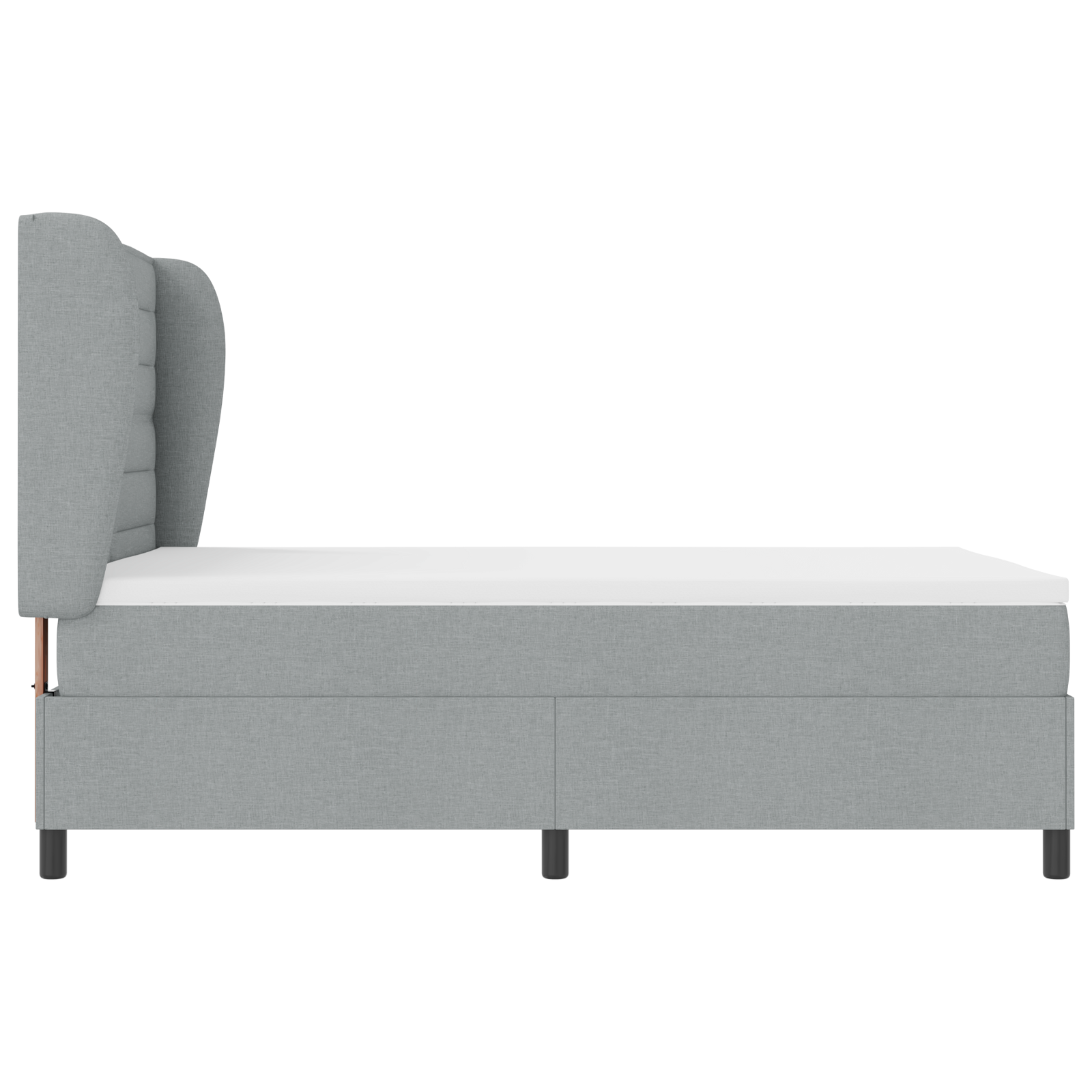 Letto Contenitore con Materasso Grigio Chiaro 140x200 cm Tessuto