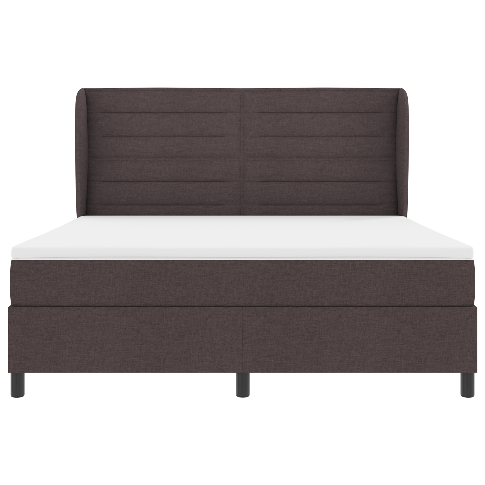 Letto con Box Spring e Materasso Marrone Scuro 180x200 cm Tessuto
