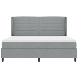 Letto con Box Spring e Materasso  Grigio Chiaro 200x200 cm Tessuto