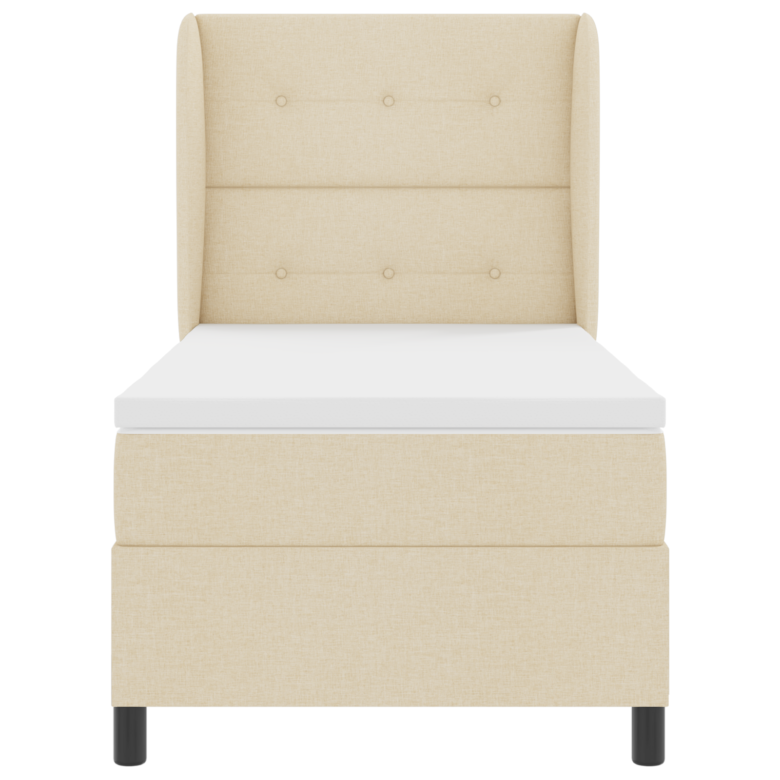 Letto a molle con materasso  Crema 90x200 cm Tessuto