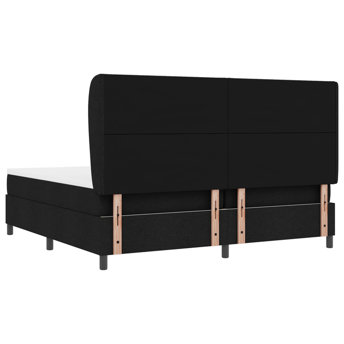Letto a box spring  con materasso, Nero, 200x200 cm, Tessuto