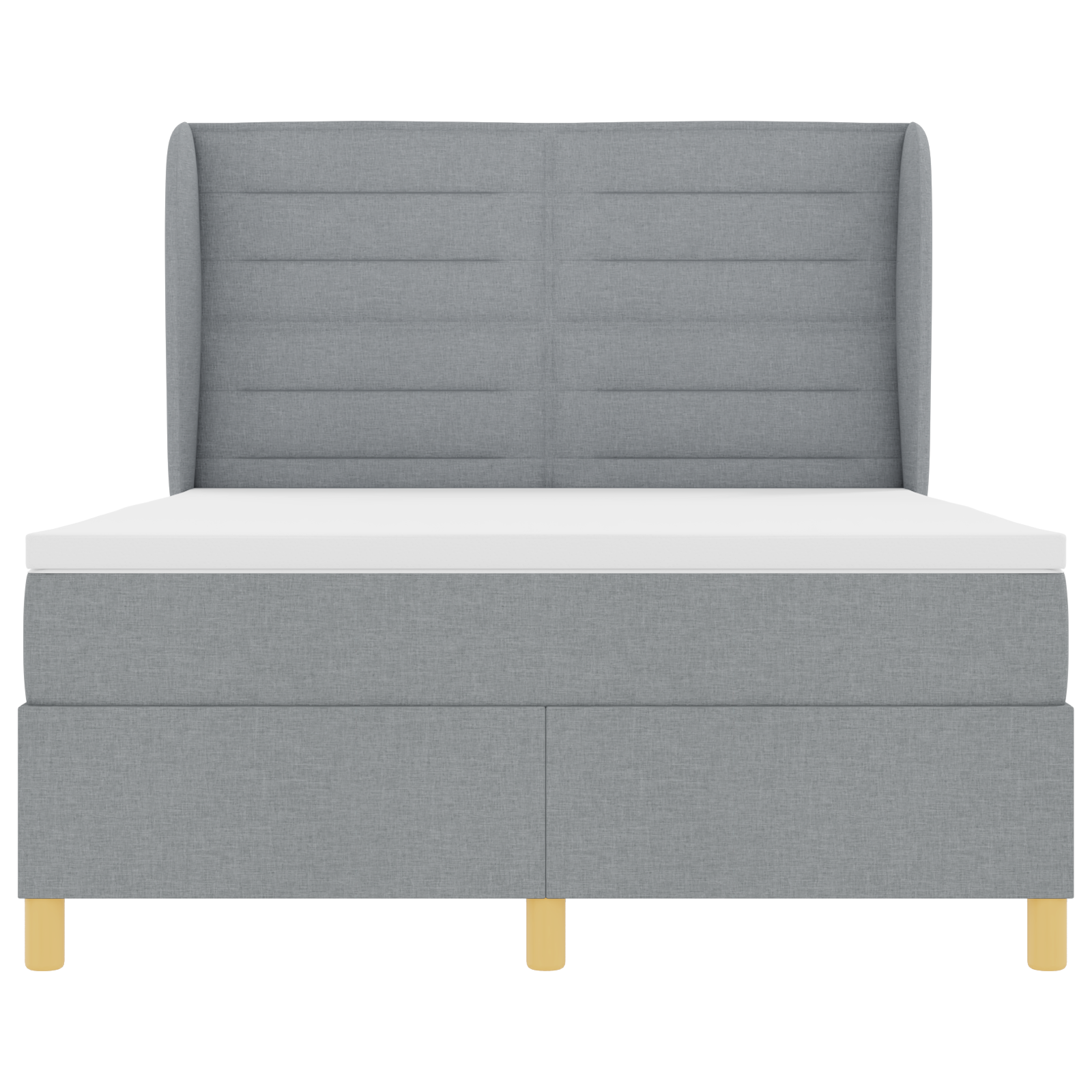 Letto Box Spring con Materasso in Grigio Chiaro, 160x200 cm Tessuto