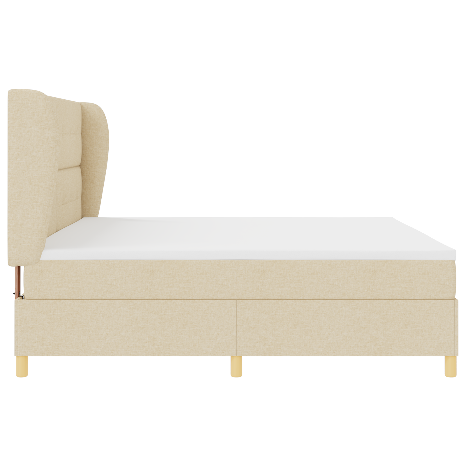 Letto a Box con Materasso, Panna, 200x200 cm, Tessuto