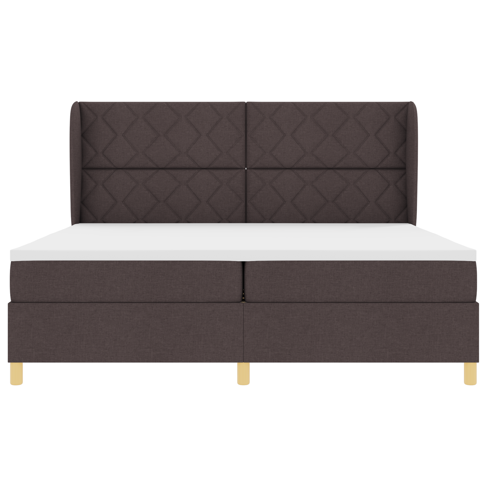 Letto Box Spring con Materasso Marrone Scuro 200x200 cm Tessuto
