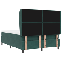 Letto a Box con Materasso Verde Scuro 140x200 cm Velluto