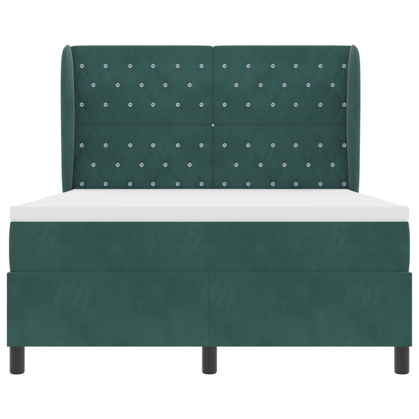 Letto a Box con Materasso Verde Scuro 140x200 cm Velluto