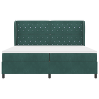 Letto Box Spring con Materasso Verde Scuro 200x200 cm Velluto