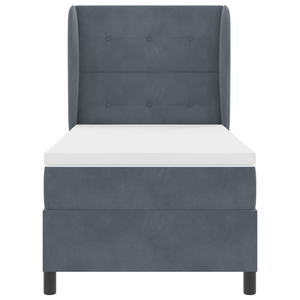 Letto Box Spring con Materasso Grigio Scuro 80x200 cm Velluto