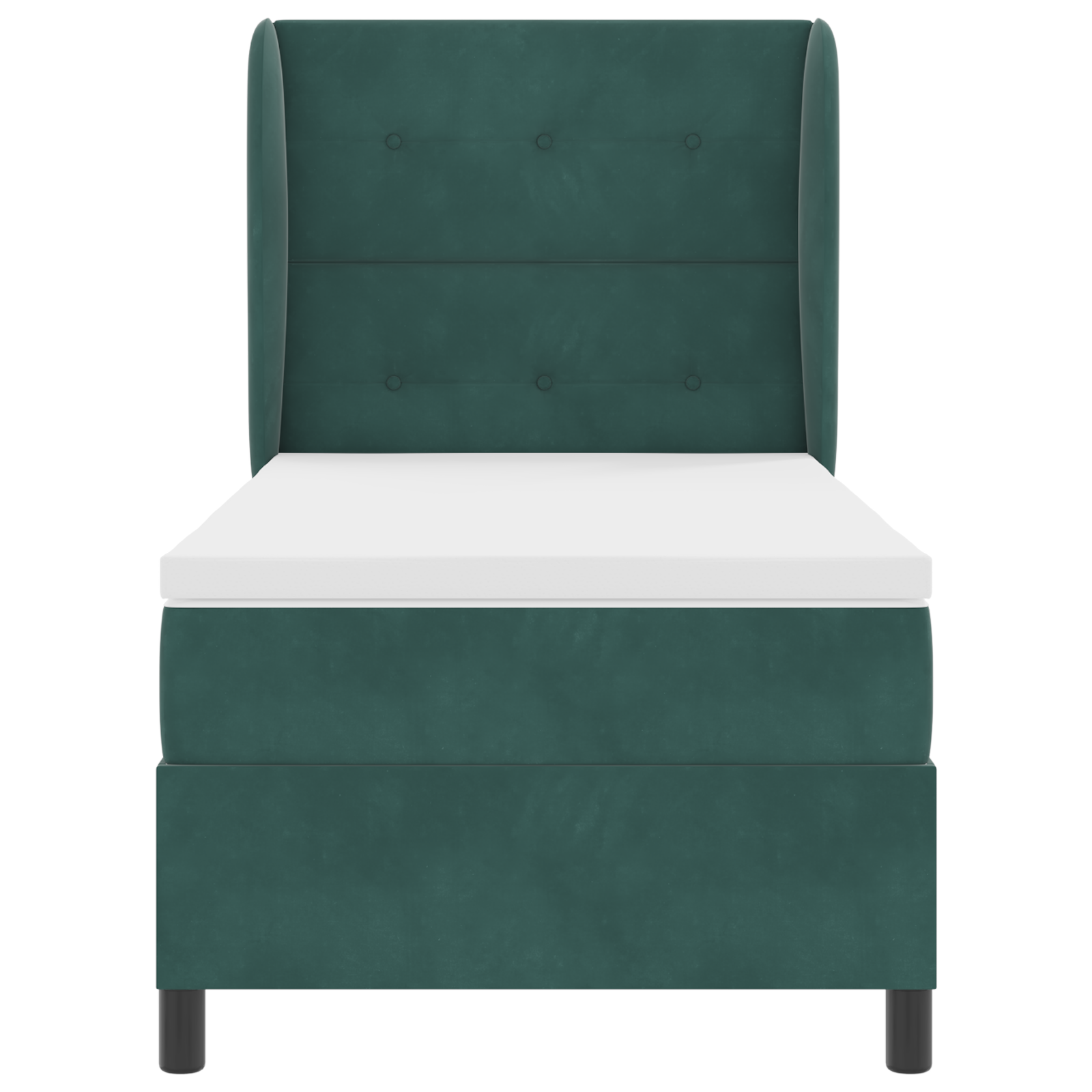 Letto a Box con Materasso Verde Scuro 90x190 cm in Velluto