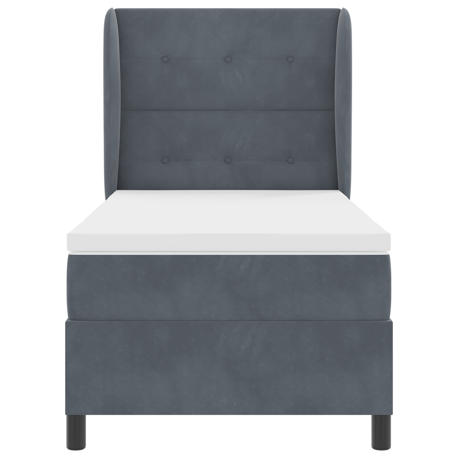 Letto con Box Spring e Materasso Grigio Scuro 90x200 cm Velluto