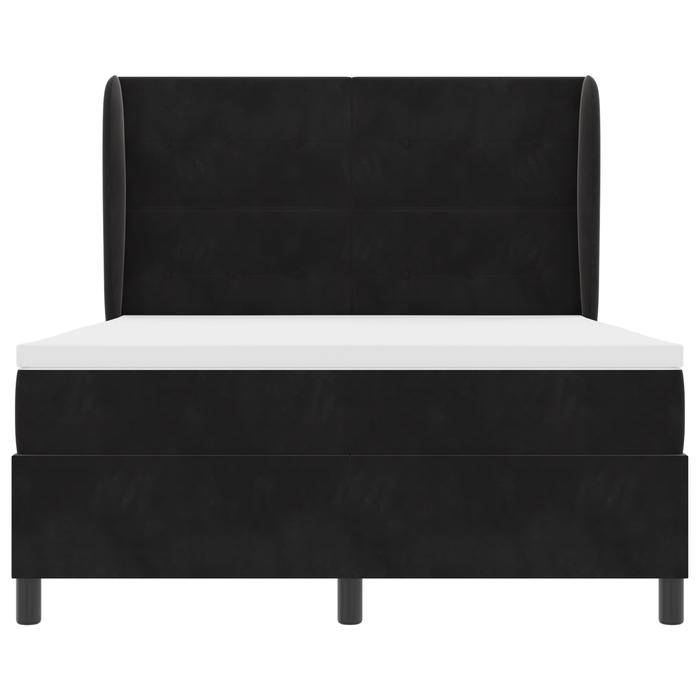 Letto a Box Spring con Materasso Nero 140x200 cm Velluto